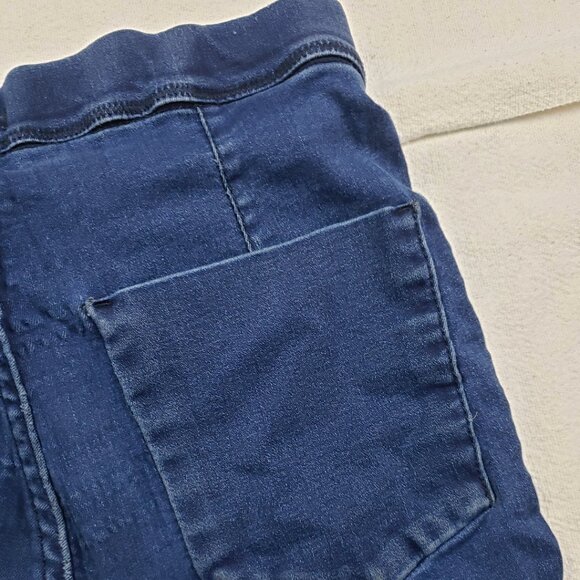 Free People Dark Wash Blue Jeans Size 27 Raw Hem Skinny Leg Distressed Pull-On - Picture 8 of 14